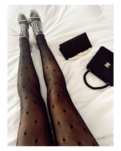 chanel logo tights